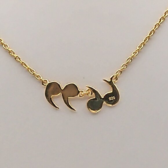 925 Sterling Silver Quote Statement Necklace –18k Gold Plated Great for Layering - Picture 6 of 9